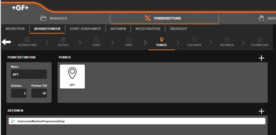 Uniqua: Aktionspunkte dynamische und sequenzielle und Ausgabe, Implementierung EVENTS, STOPP-EVENT am Aktionspunkt