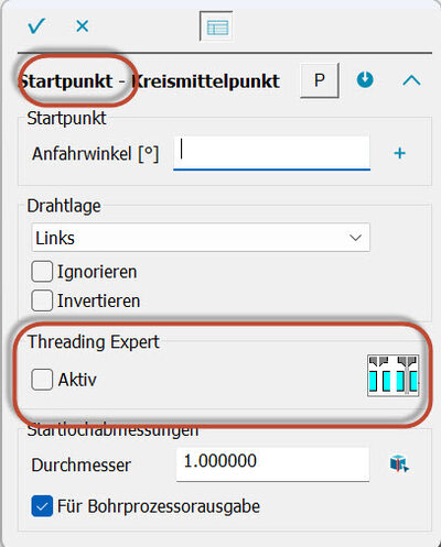 AGIEVISION V: Verlagerung der Threading-Expert-Funktionalität von der Ablaufsteuerung in die Bohrlochdefinition